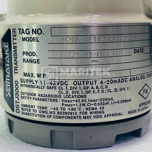 WhatsApp Image 2026-08-06 at 4.34.03 PM Yamatake JTD920A-1E1A2-CXXX2-T1 Pressure/differential pressure transmitter
