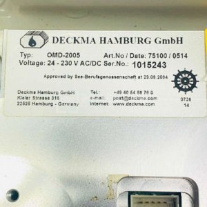 Deckma Hamburg GmbH OMD-2005 15 Alarm and oil content monitoring device