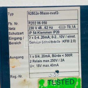 VAF Instruments R20206050 Digital process controller unit