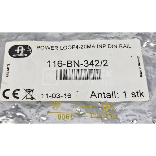 AUTRONICA 116-BN-342-2 POWERLOOP INPUT UNIT DIN RAIL AUTRONICA 116-BN-342/2 POWERLOOP INPUT UNIT DIN RAIL