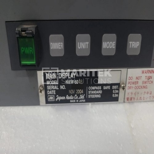 JRC NWW 60 JLN 550 DOPPLER LOG DISPLAY JRC NWW-60 JLN 550 DOPPLER LOG DISPLAY