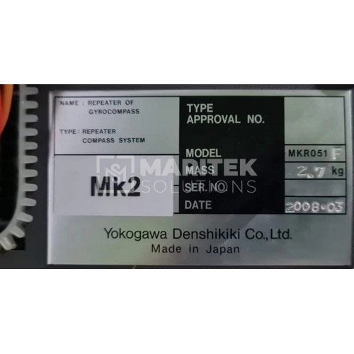 Yokogawa Denshiki MKR051 F Gyrocompass Repeater Yokogawa Denshiki MKR051 F Gyrocompass Repeater